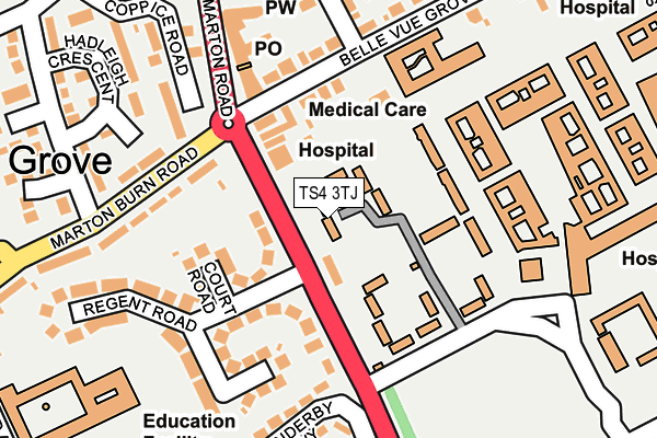 TS4 3TJ map - OS OpenMap – Local (Ordnance Survey)