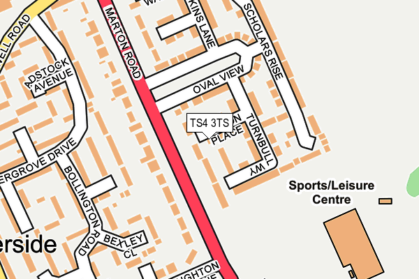 TS4 3TS map - OS OpenMap – Local (Ordnance Survey)