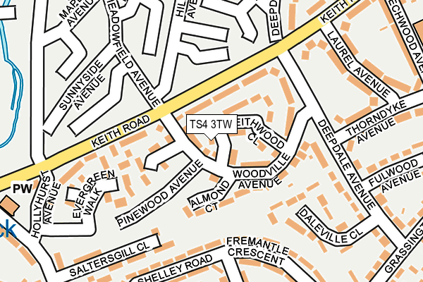 TS4 3TW map - OS OpenMap – Local (Ordnance Survey)