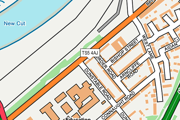 TS5 4AJ map - OS OpenMap – Local (Ordnance Survey)