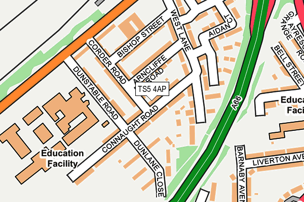 TS5 4AP map - OS OpenMap – Local (Ordnance Survey)