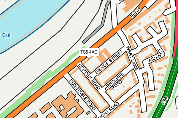 TS5 4AQ map - OS OpenMap – Local (Ordnance Survey)