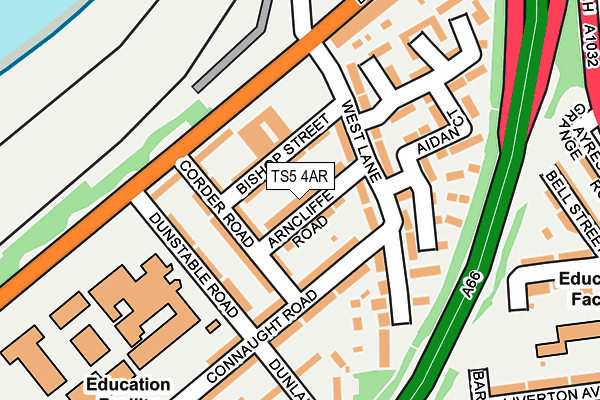 TS5 4AR map - OS OpenMap – Local (Ordnance Survey)