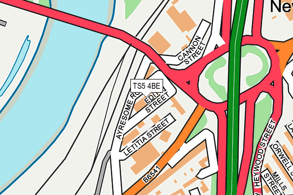 TS5 4BE map - OS OpenMap – Local (Ordnance Survey)