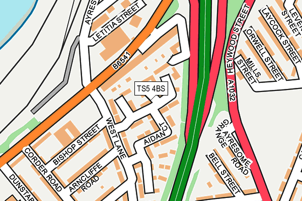 TS5 4BS map - OS OpenMap – Local (Ordnance Survey)
