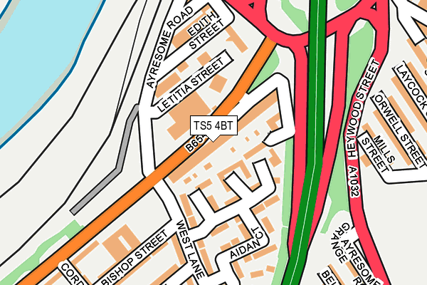 TS5 4BT map - OS OpenMap – Local (Ordnance Survey)