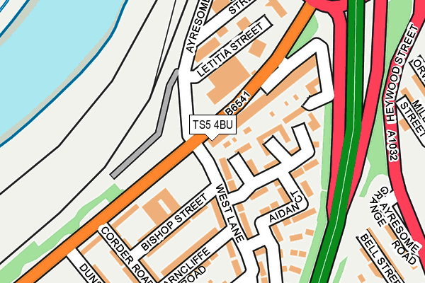 TS5 4BU map - OS OpenMap – Local (Ordnance Survey)