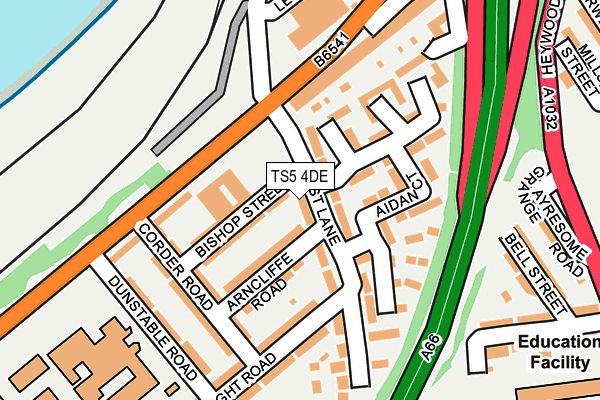 TS5 4DE map - OS OpenMap – Local (Ordnance Survey)