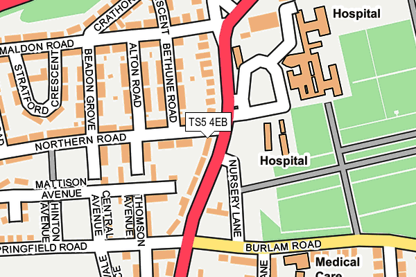 TS5 4EB map - OS OpenMap – Local (Ordnance Survey)