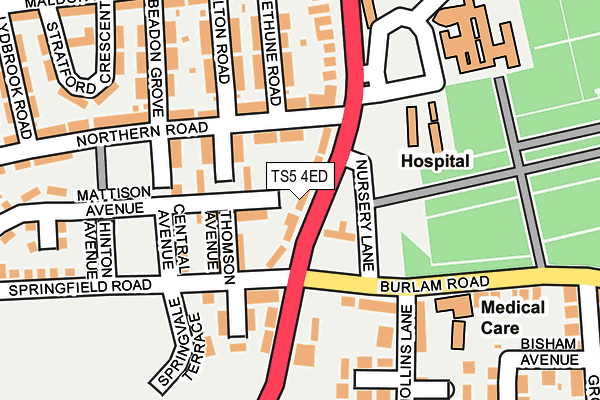 TS5 4ED map - OS OpenMap – Local (Ordnance Survey)