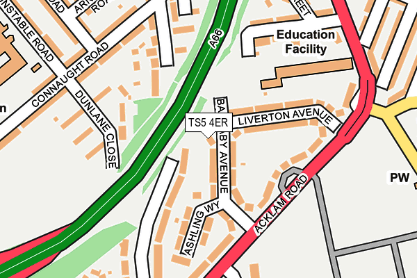 TS5 4ER map - OS OpenMap – Local (Ordnance Survey)