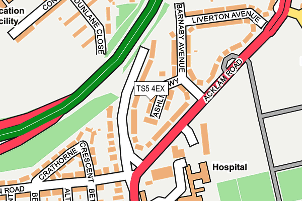 TS5 4EX map - OS OpenMap – Local (Ordnance Survey)