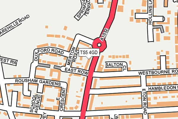 TS5 4GD map - OS OpenMap – Local (Ordnance Survey)