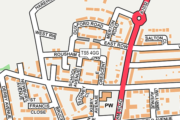 TS5 4GG map - OS OpenMap – Local (Ordnance Survey)