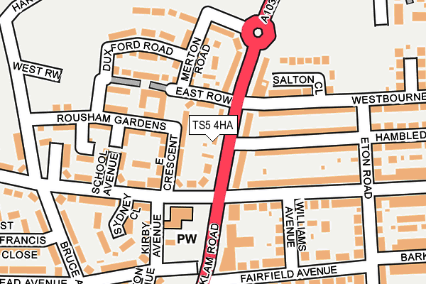 TS5 4HA map - OS OpenMap – Local (Ordnance Survey)