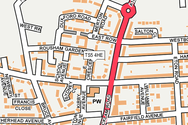 TS5 4HE map - OS OpenMap – Local (Ordnance Survey)