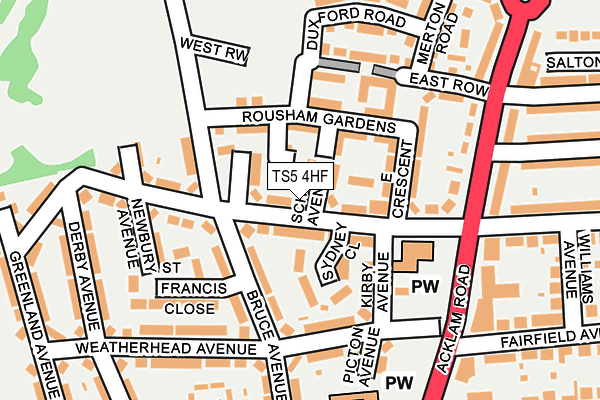 TS5 4HF map - OS OpenMap – Local (Ordnance Survey)