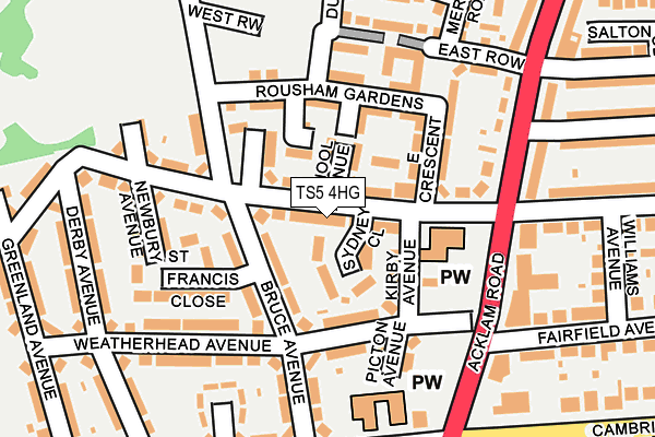TS5 4HG map - OS OpenMap – Local (Ordnance Survey)