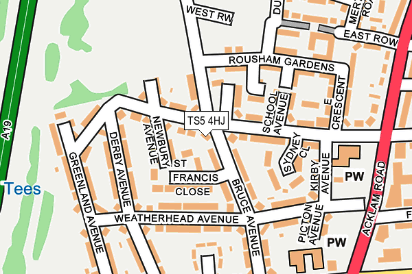 TS5 4HJ map - OS OpenMap – Local (Ordnance Survey)