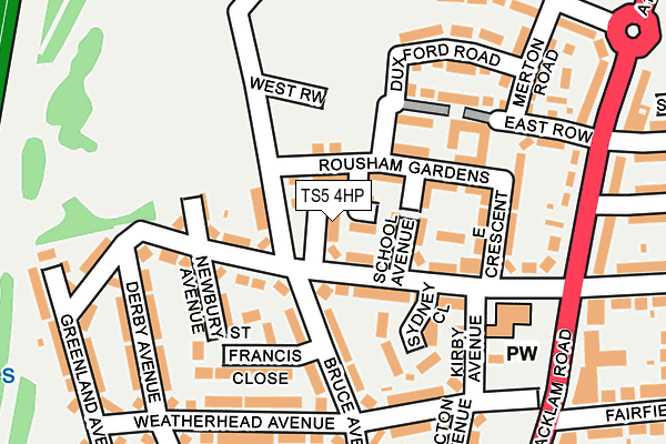 TS5 4HP map - OS OpenMap – Local (Ordnance Survey)