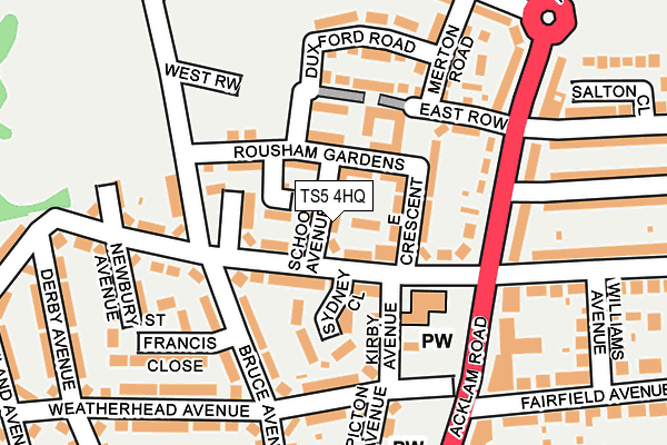 TS5 4HQ map - OS OpenMap – Local (Ordnance Survey)