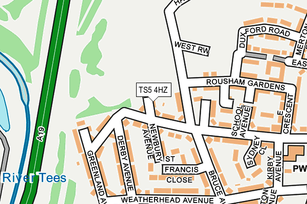TS5 4HZ map - OS OpenMap – Local (Ordnance Survey)