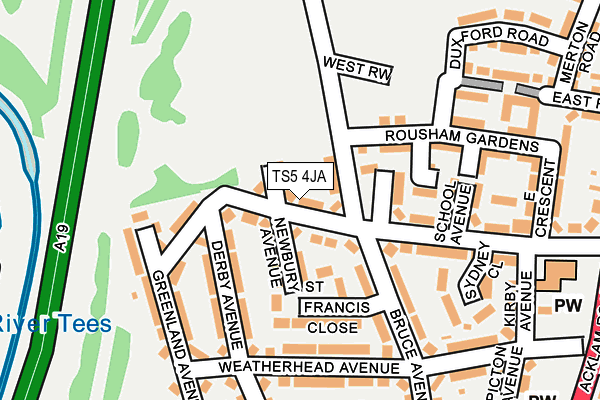 TS5 4JA map - OS OpenMap – Local (Ordnance Survey)