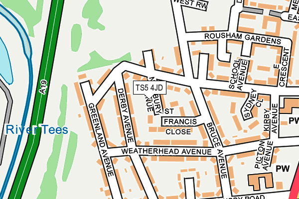 TS5 4JD map - OS OpenMap – Local (Ordnance Survey)