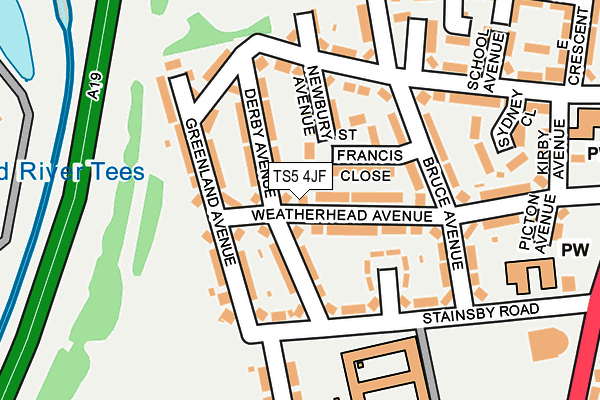 TS5 4JF map - OS OpenMap – Local (Ordnance Survey)