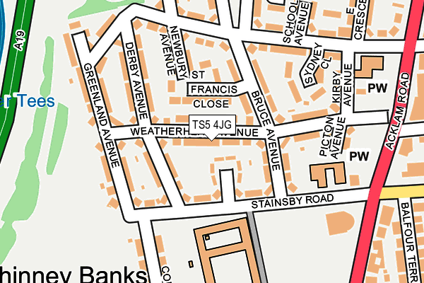 TS5 4JG map - OS OpenMap – Local (Ordnance Survey)