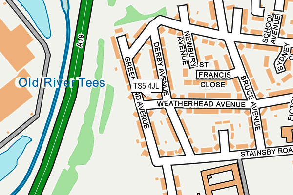 TS5 4JL map - OS OpenMap – Local (Ordnance Survey)