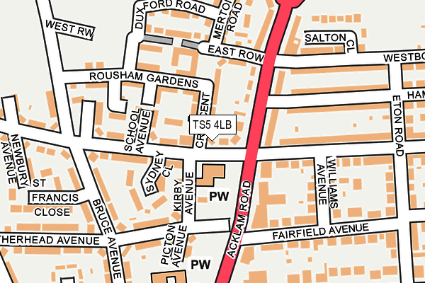 TS5 4LB map - OS OpenMap – Local (Ordnance Survey)