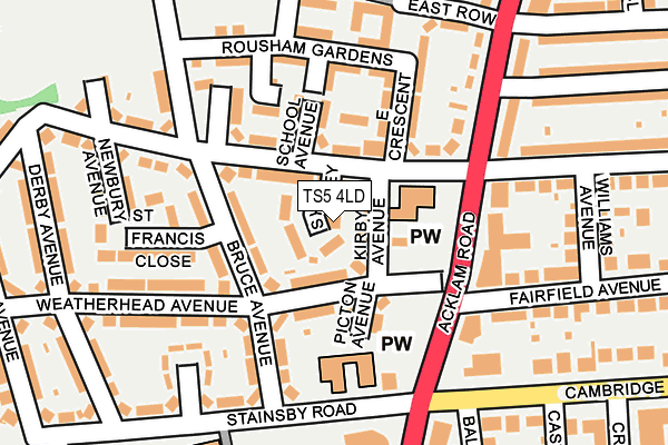 TS5 4LD map - OS OpenMap – Local (Ordnance Survey)