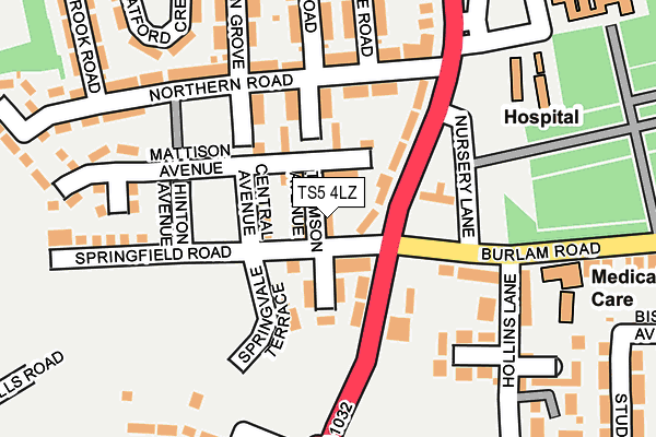 TS5 4LZ map - OS OpenMap – Local (Ordnance Survey)