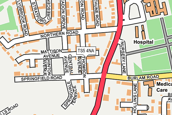 TS5 4NA map - OS OpenMap – Local (Ordnance Survey)