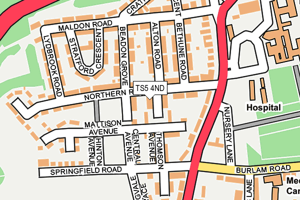 TS5 4ND map - OS OpenMap – Local (Ordnance Survey)