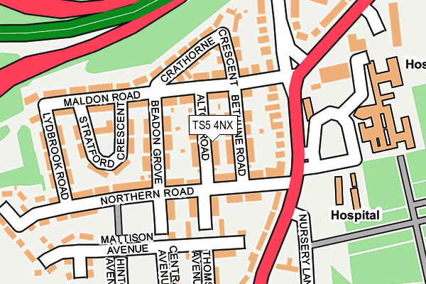 TS5 4NX map - OS OpenMap – Local (Ordnance Survey)