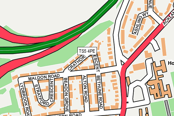 TS5 4PE map - OS OpenMap – Local (Ordnance Survey)