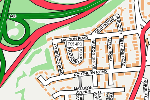 TS5 4PQ map - OS OpenMap – Local (Ordnance Survey)