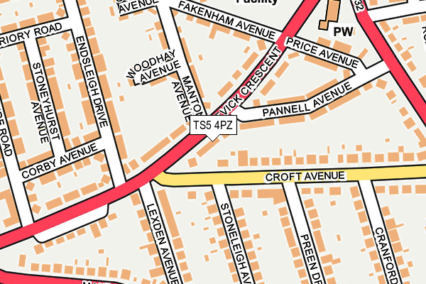 TS5 4PZ map - OS OpenMap – Local (Ordnance Survey)