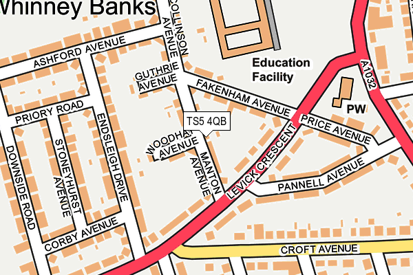 TS5 4QB map - OS OpenMap – Local (Ordnance Survey)