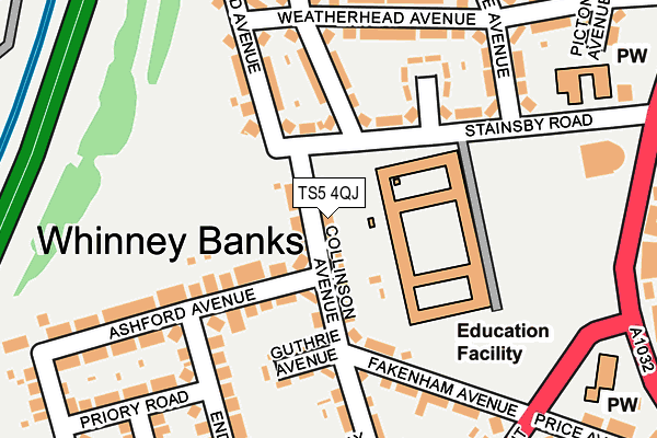 TS5 4QJ map - OS OpenMap – Local (Ordnance Survey)