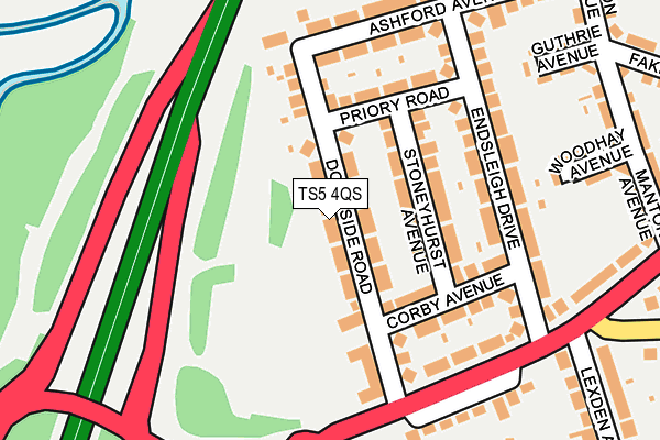 TS5 4QS map - OS OpenMap – Local (Ordnance Survey)