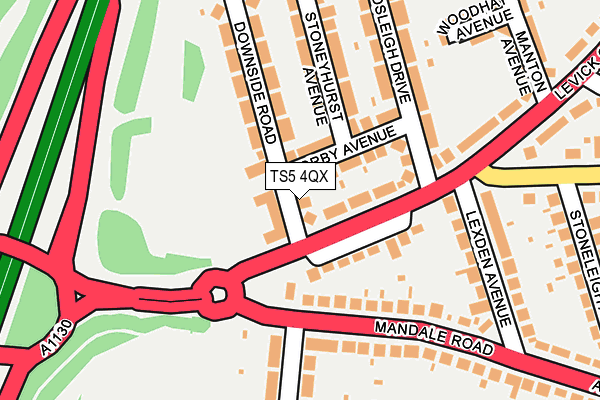 TS5 4QX map - OS OpenMap – Local (Ordnance Survey)