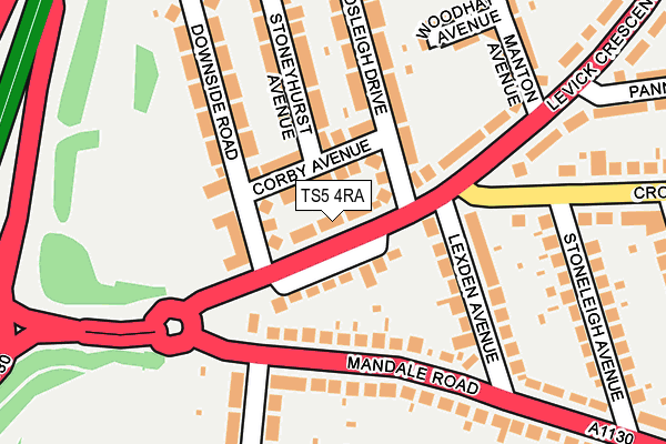TS5 4RA map - OS OpenMap – Local (Ordnance Survey)