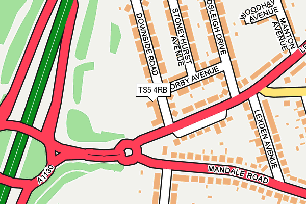 TS5 4RB map - OS OpenMap – Local (Ordnance Survey)