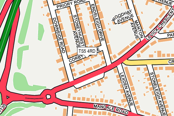 TS5 4RD map - OS OpenMap – Local (Ordnance Survey)