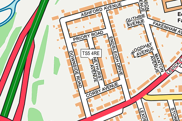 TS5 4RE map - OS OpenMap – Local (Ordnance Survey)