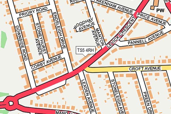 TS5 4RH map - OS OpenMap – Local (Ordnance Survey)