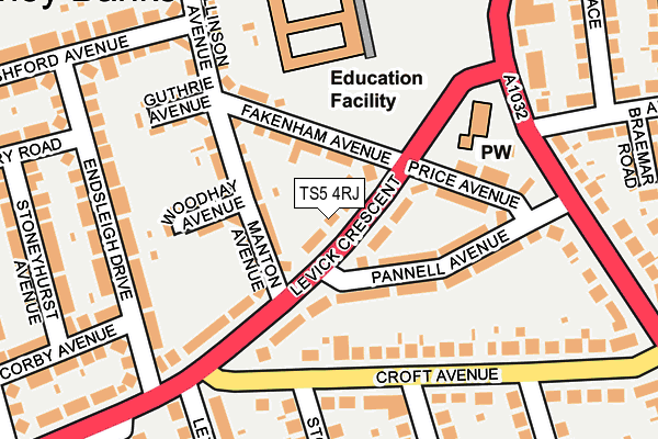 TS5 4RJ map - OS OpenMap – Local (Ordnance Survey)